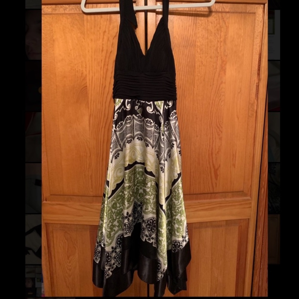 Green and Black Dress